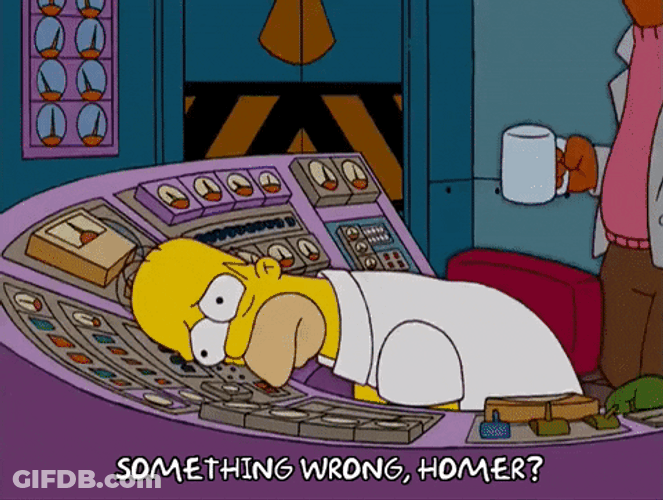 Homer Simpson Head Down With Frown Face GIF
