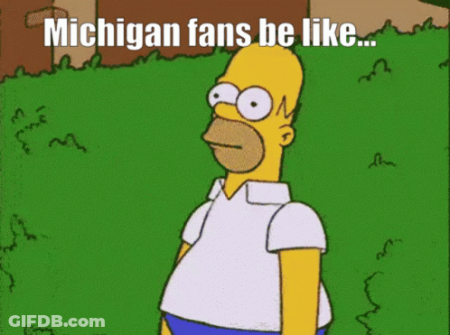 Homer Simpson Hiding Behind Bush Michigan Fans Be Like GIF