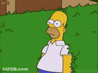 Homer Simpson Hiding Behind Hedge GIF