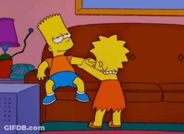 Homer Simpson Holding Baby With Bart And Marge GIF