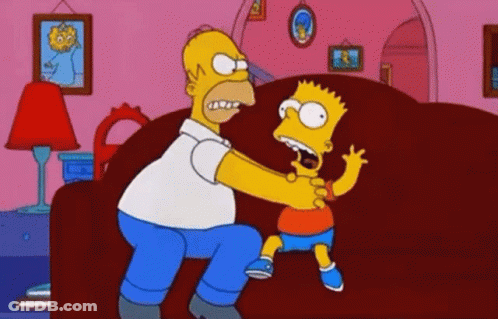 Homer Simpson Holding Bart GIF