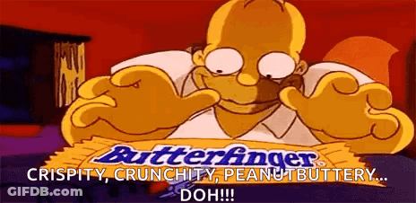 Homer Simpson Holding Butterfinger Candy GIF