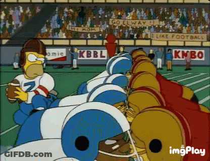Homer Simpson Holding Football Go Elway Sign GIF