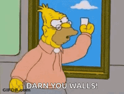 Homer Simpson Holding Glass Darn You Walls GIF