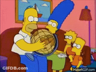 Homer Simpson Holding Globe GIF