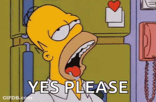 Homer Simpson Holding Heart Saying Yes Please GIF
