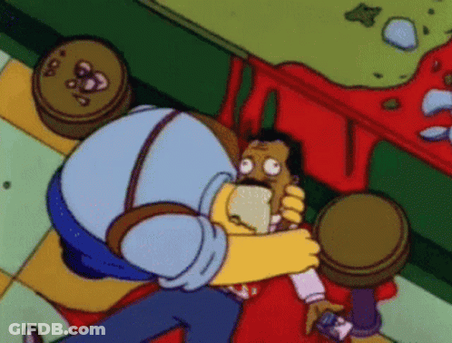 Homer Simpson Holding Man's Face GIF