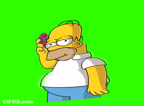 Homer Simpson Holding Pink Donut GIF