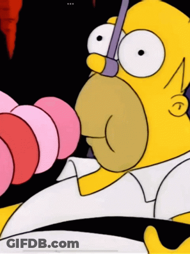 Homer Simpson Holding Pink Object GIF