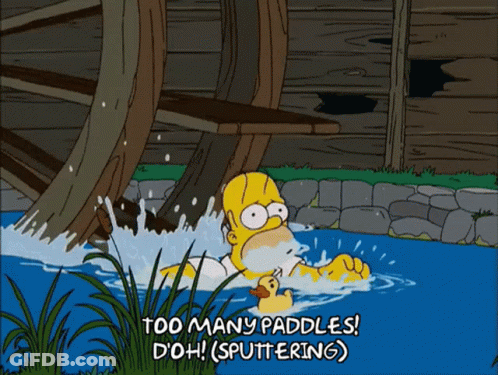 Homer Simpson Holding Rubber Duck Too Many Paddles D'Oh GIF