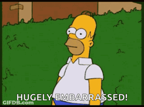 Homer Simpson Hugely Embarrassed GIF
