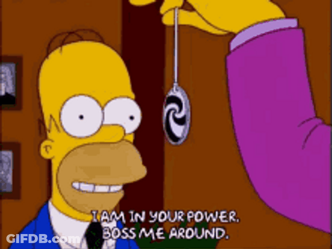 Homer Simpson Hypnosis I'm In Your Power Boss Me GIF