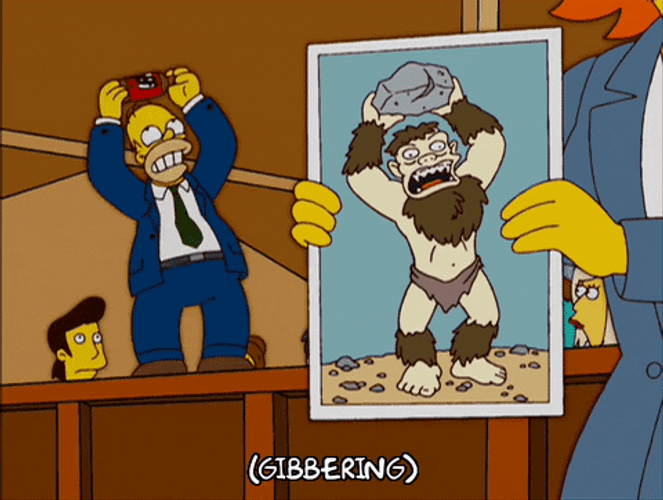 Homer Simpson Imitates Caveman GIF