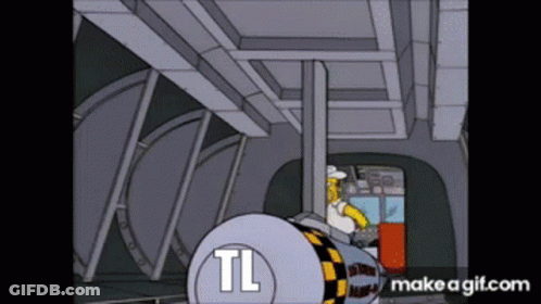 Homer Simpson In Car With TL Logo GIF