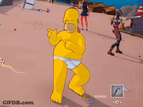 Homer Simpson In Diaper Playing Game GIF