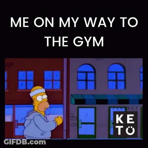 Homer Simpson In Front Of Perfect Keto Gym GIF