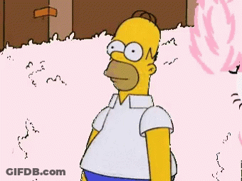 Homer Simpson In Front Of Pink Flower GIF
