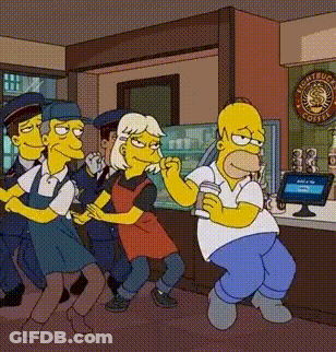 Homer Simpson In Front Of Starbucks Sign GIF
