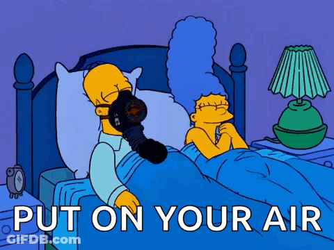 Homer Simpson In Gas Mask Put On Your Air GIF