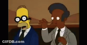 Homer Simpson In Glasses Talking To Man In Suit GIF
