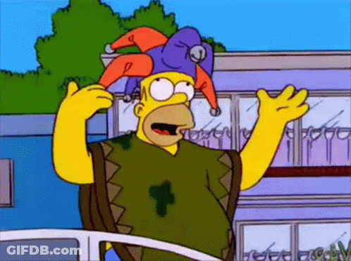 Homer Simpson In Purple Jester Hat GIF