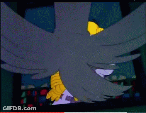 Homer Simpson In Purple Robe With X's GIF