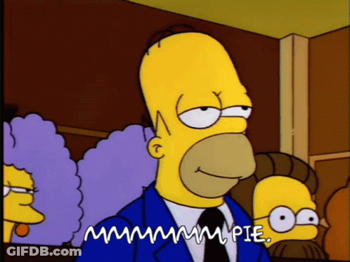 Homer Simpson In Suit And Tie Saying Mmmmm Pie GIF