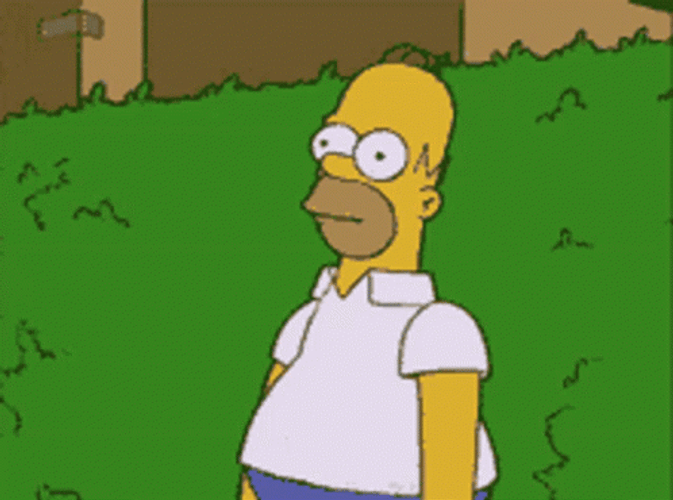 Homer Simpson In The Bushes Hiding Meme GIF
