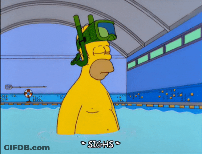 Homer Simpson In The Pool Sighs GIF