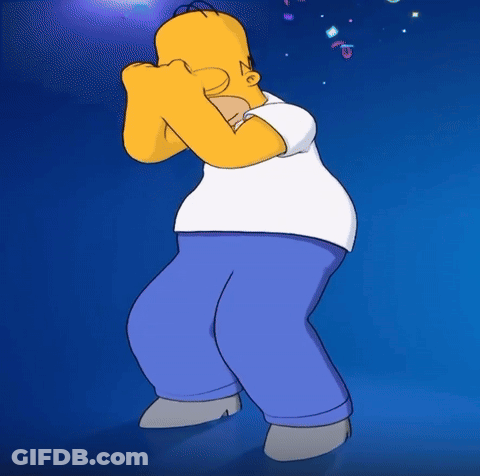 Homer Covering Face While Dancing GIF