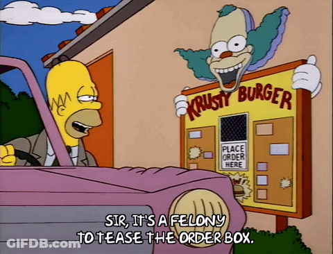 Homer Driving Car In Front Of Krusty Burger GIF