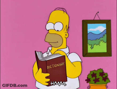 Homer Simpson Is Holding A Book That Says Dictionary On It GIF