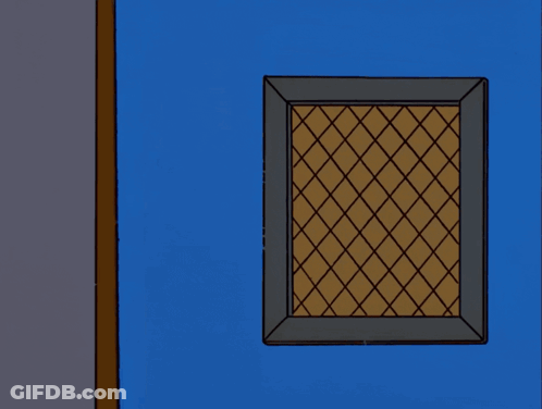 Homer Simpson Is Peeking Out From Behind A Door GIF