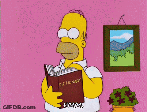 Homer Simpson Is Reading A Dictionary In Front Of A Picture GIF