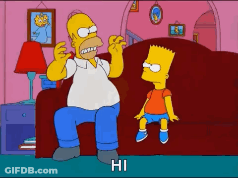 Homer Talking To Bart On Couch GIF