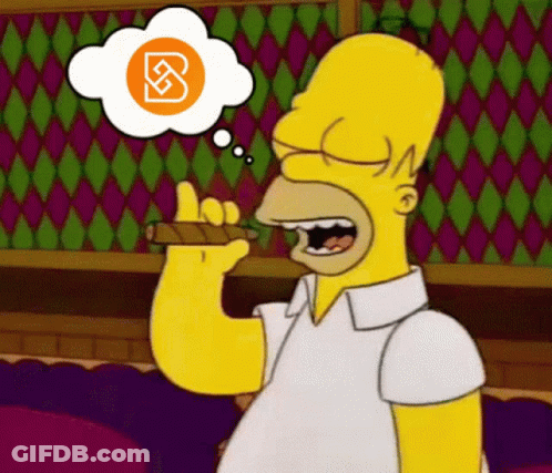 Homer Simpson Smoking Cigar With B Thought Bubble GIF