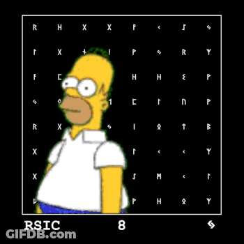 Homer Simpson Is Standing In Front Of A Black Background With The Number 8 On It GIF