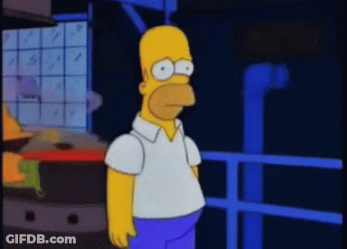 Homer Simpson Is Standing In Front Of A Blue Railing GIF
