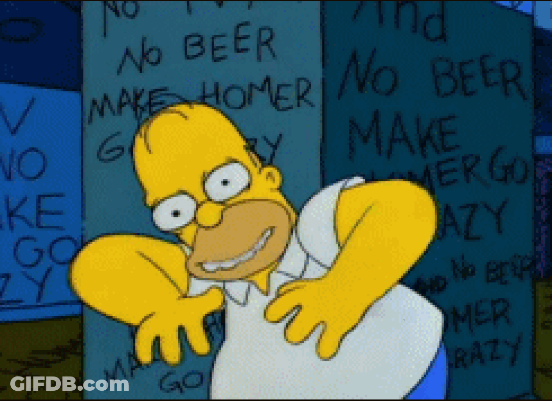 Homer In Front Of No Beer Wall GIF