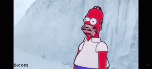 Homer Simpson Is Standing In Front Of A Waterfall And Looking At The Waterfall . GIF