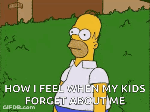 Homer Simpson Is Standing In The Grass And Saying `` How I Feel When My Kids Forget About Me '' GIF
