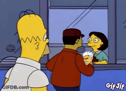 Homer Simpson Is Standing Next To A Man And A Woman In A Cartoon . GIF
