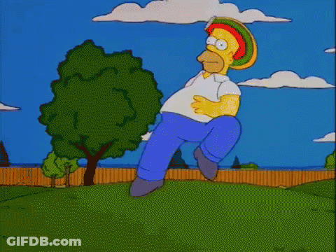 Homer Simpson Is Standing On One Leg In Front Of A Crowd GIF