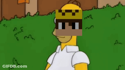 Homer Simpson Is Wearing A Crown On His Head While Standing In A Grassy Field . GIF