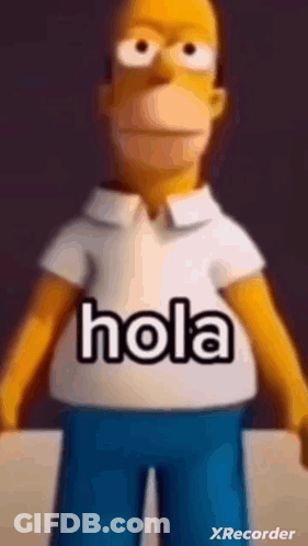 Homer Simpson Is Wearing A White Shirt That Says Hola GIF