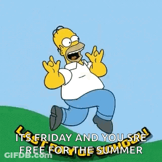 Homer Simpson Jumping With Friday Summer Free GIF