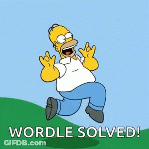 Homer Simpson Jumping Wordle Solved GIF