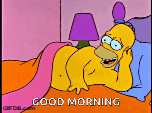Homer Simpson Laying In Bed Good Morning GIF