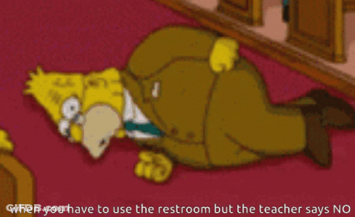 Homer Simpson Laying On Floor When You Have To Use The Restroom GIF
