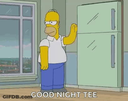 Homer Simpson Laying On Mattress Good Night Tee GIF